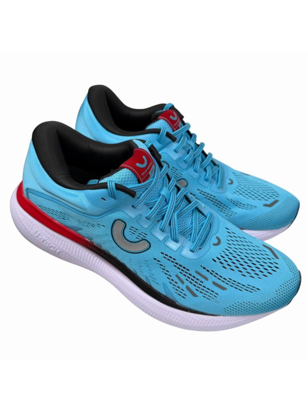 True Motion U-TECH Aion Men's Running Shoes Breathable Mesh Blue Red Size 11.5